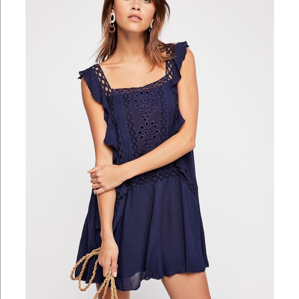 Free People Priscilla Navy Dress